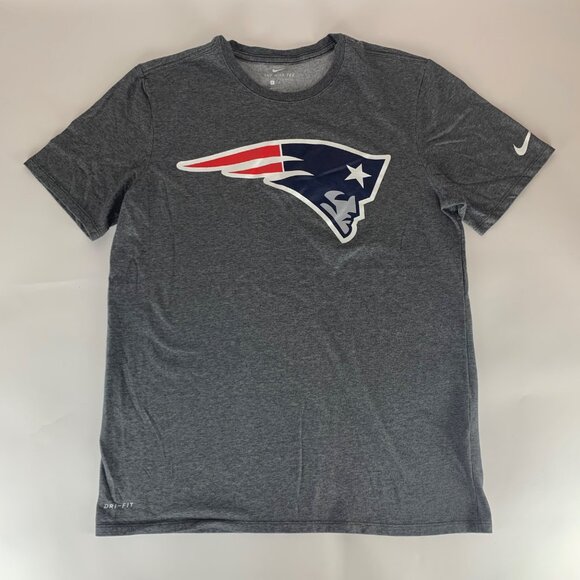 New England Patriots NFL Gray Nike Dri Fit Crewneck Shirt Mens Large - Picture 1 of 6
